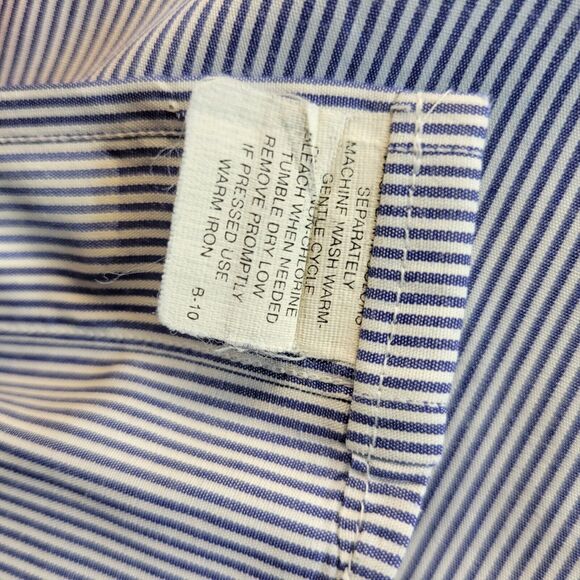 Burberry London Mens Long Sleeve Button Front Striped Shirt Size 15.5 - 34 USA - Picture 11 of 11